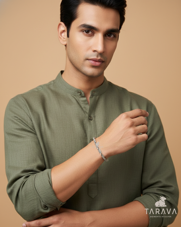 Industrial Link Men’s Silver Bracelet