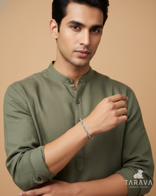 Industrial Link Men’s Silver Bracelet