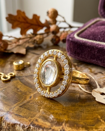Oval Halo Statement Ring