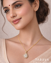 Teardrop Grace Silver Polki Pendant Necklace