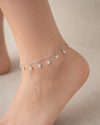 Square Drop Silver Anklet
