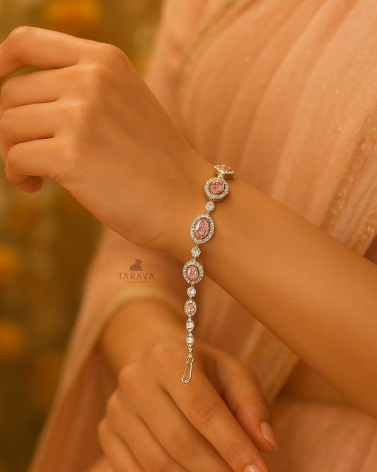 Pink Whisper Sterling Silver Bracelet