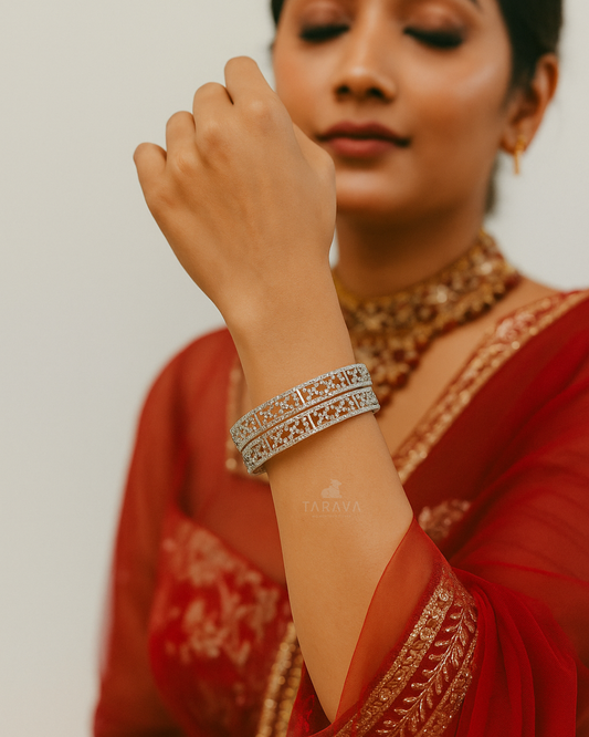 Shimmering Silver Bangles