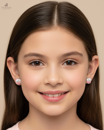 Adorable Pup Silver Studs