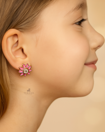 Floral Charm Silver Studs