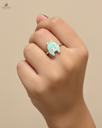 Cute Doll Silver Ring