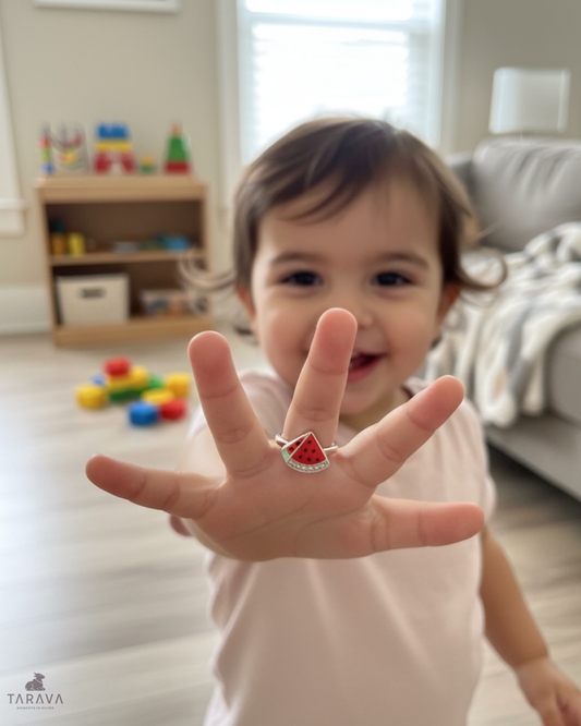 Watermelon Slice Silver Ring