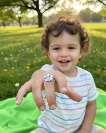 Elephant Charm Silver Ring
