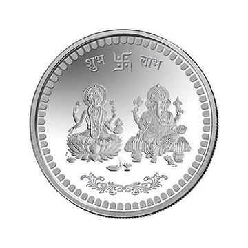 SILVER GOD LAXMI AND GOD GANESH COIN 10 GM 999 PURITY