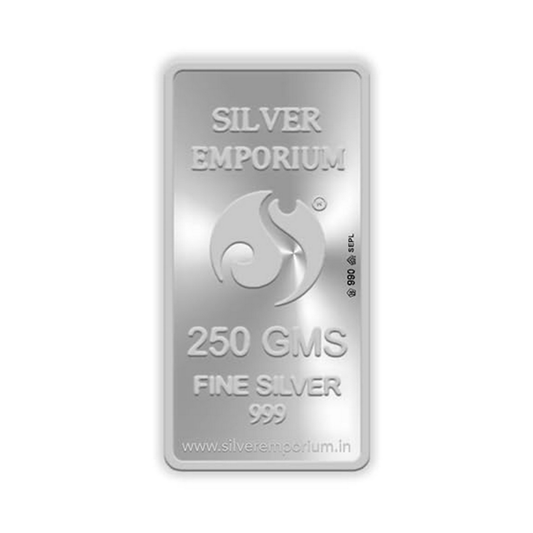 SILVER EMPORIUM BIS approved 250 Grams 999 Purity Silver Bar