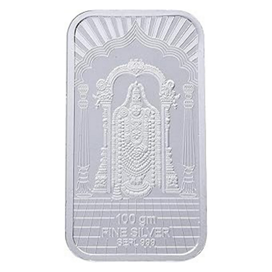 Silver Emporium BIS approved Silver Balaji 100 Grams 999 Purity silver Bar