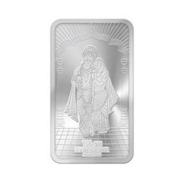 Silver Emporium BIS approved Silver Radha Krishna 100 Grams 999 Purity Silver Bar