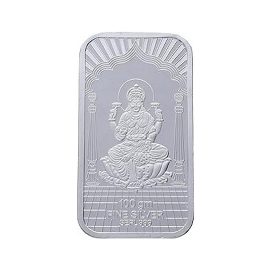 Silver Emporium BIS approved Silver Laxmiji Bar 100 Grams 999 Purity silver Bar