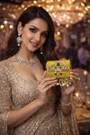 Golden Filigree Pearl Tassel Silver Clutch