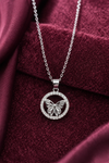 Butterfly Halo Pendant Necklace