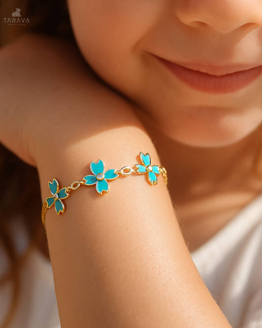 Blue Blossom Silver Bracelet