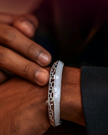 Sparkling Silver Crystal Kada