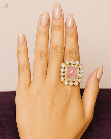 Rose Polki Halo Ring