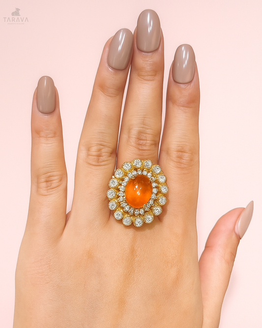 Amber Polki Statement Ring