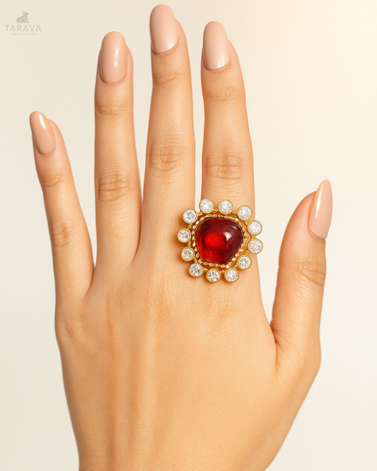 Ruby Glow Cocktail Ring