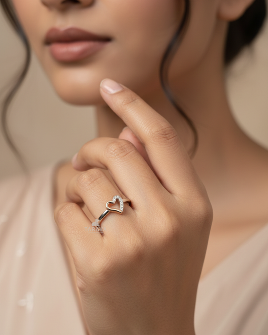 Interlocked Hearts Sterling Silver Ring