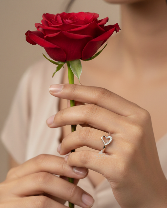 Interlocked Hearts Sterling Silver Ring