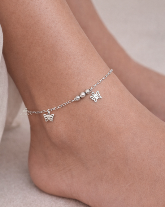Butterfly Grace Sterling Silver Anklet