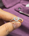 Double Heart Sparkle Sterling Silver Ring