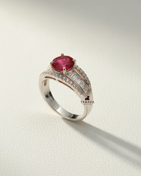 Sterling Silver Ruby Promise Ring