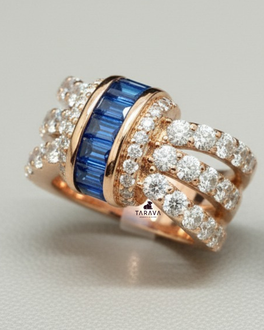 925 Sterling Silver Sapphire Band Ring