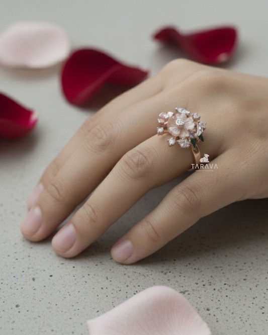 925 Silver Floral Cluster Ring