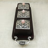 Handcrafted Wooden Bhand Set with Ornate Silver Lids – 3 Container Tray