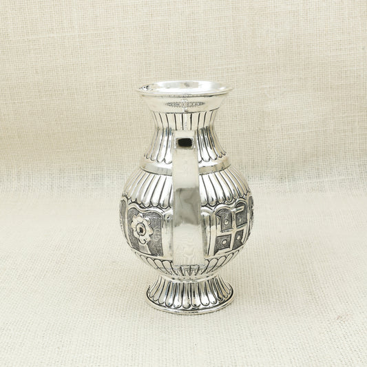 Handcrafted Silver Finish Decorative Boxes – Radha Krishna Embossed Design (Set of 2)