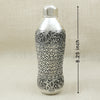 Handcrafted Silver Finish Water Bottle – Peacock Feather Motif Design