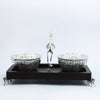 Silver Bowl Set with Floral Engravings