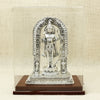 Intricately Crafted Silver Lord Ram Idol with Bow – Temple Arch Design in Glass Case