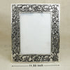 Antique Silver Floral Engraved Photo Frame – Wooden Base
