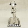 Graceful Silver Nandi Idol – Symbol of Devotion and Strength on Ornate Base