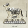 Graceful Silver Nandi Idol – Symbol of Devotion and Strength on Ornate Base