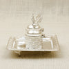 Antique Finish Silver Kankavati Set – Twin Containers with Ornate Tray