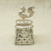 Kankavati HP – Ornate Silver Peacock Box with Textured Base