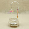 Silver Decorative Sinhasan with Meenakari Work – Floral & Bird Design