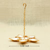Hanging Lotus Diya Stand – Gold & Silver Finish with Chain Hook