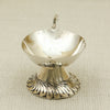 Silver Deepak with Handle and Floral Base
