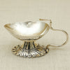 Silver Deepak with Handle and Floral Base