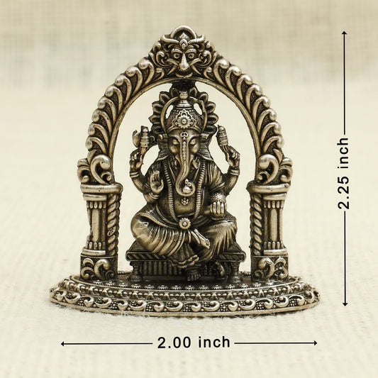 Silver Lord Ganesha Idol – Arch Frame Design
