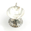 Silver Deepak with Handle and Floral Base