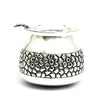 Elegant Silver Gheeloti with Leaf Motif Design