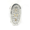 Luxurious Silver Clutch with Colorful Gemstone Embellishments