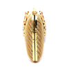 Exquisite Gold-Toned Clutch with Floral Embellishments